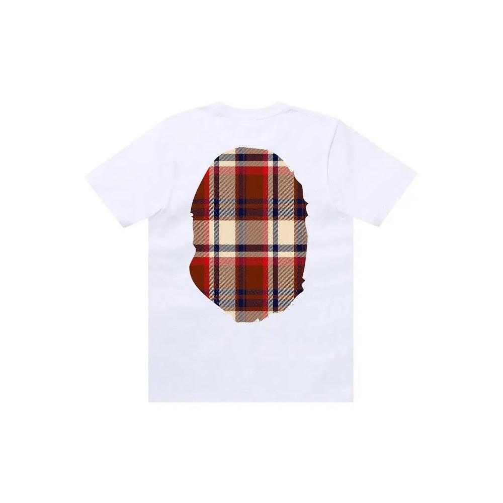 Футболки BAPE Check Big Ape Head Tee 'White' 2