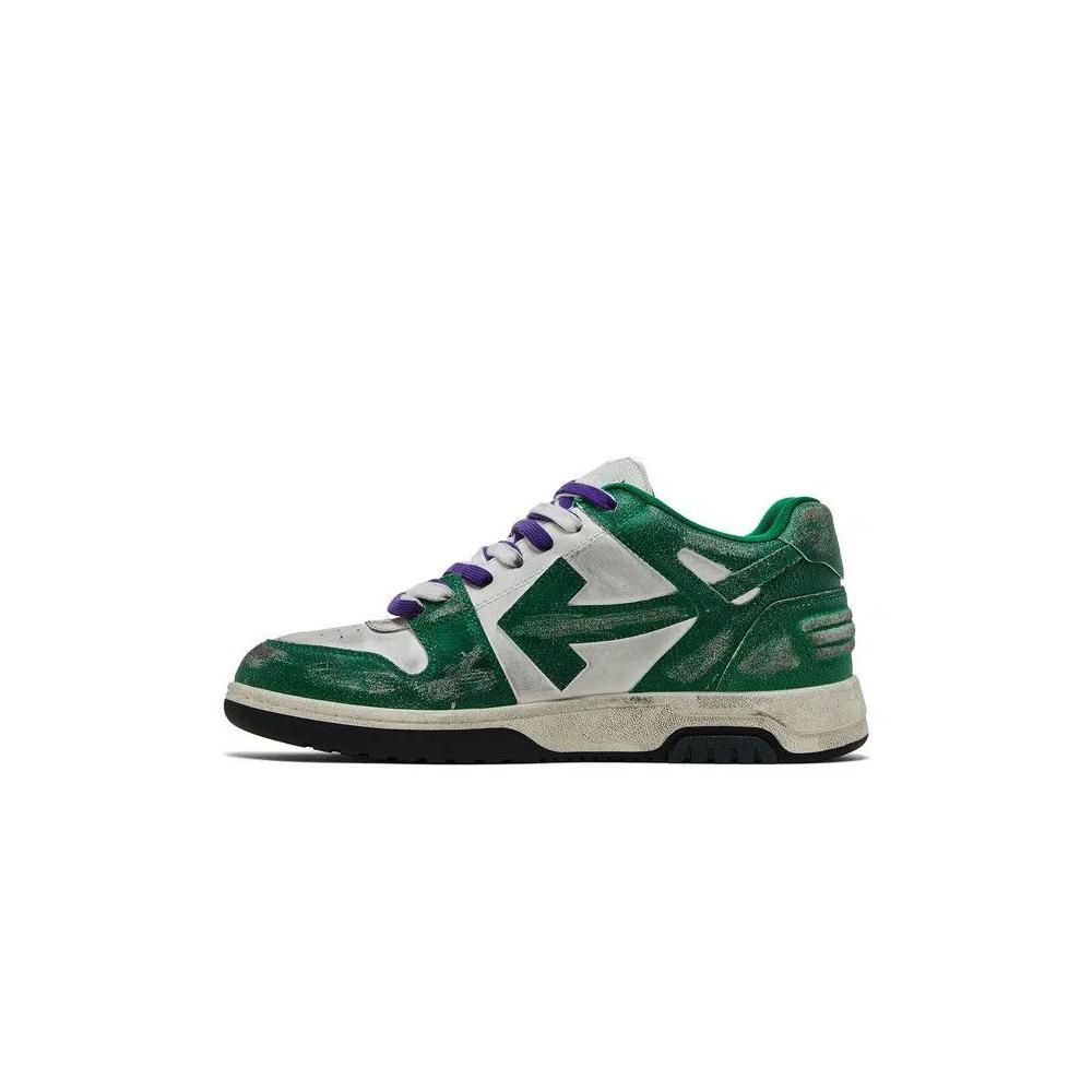 Кроссовки Off-White Out of Office Vintage Leather 'White Green' 3