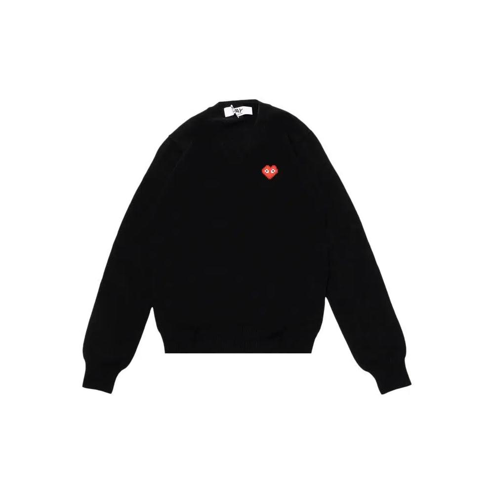 Свитеры Comme des Garçons PLAY Heart V Neck Pullover 'Black' 1