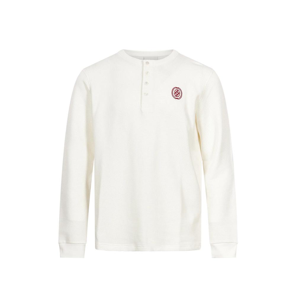 waffle-knit logo-embroidered T-shirt 1