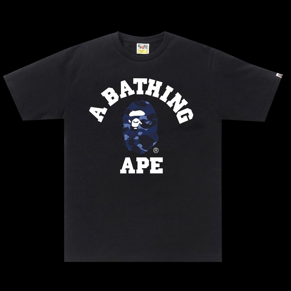 Футболки Bape Color Camo College Tee 'Black/Navy' 1