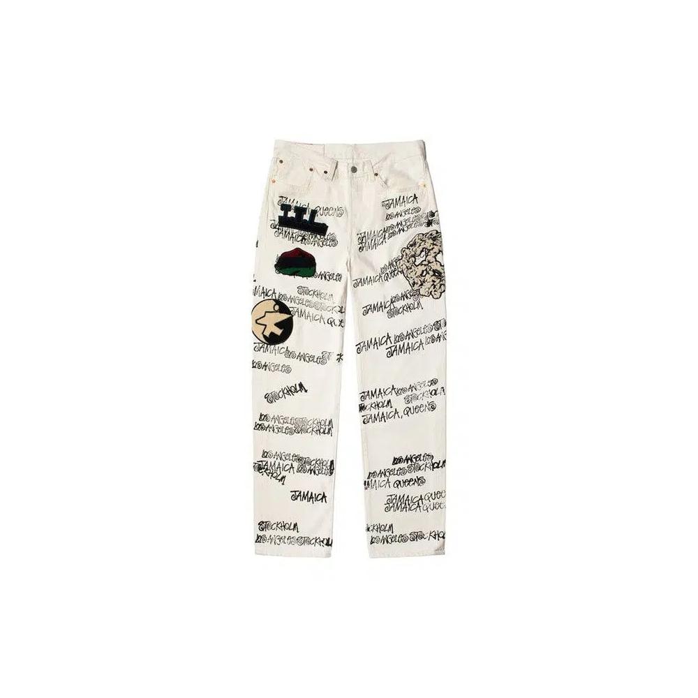 Джинсы Stussy x Denim Tears x Our Legacy TTL 501 Jean 'White' 1
