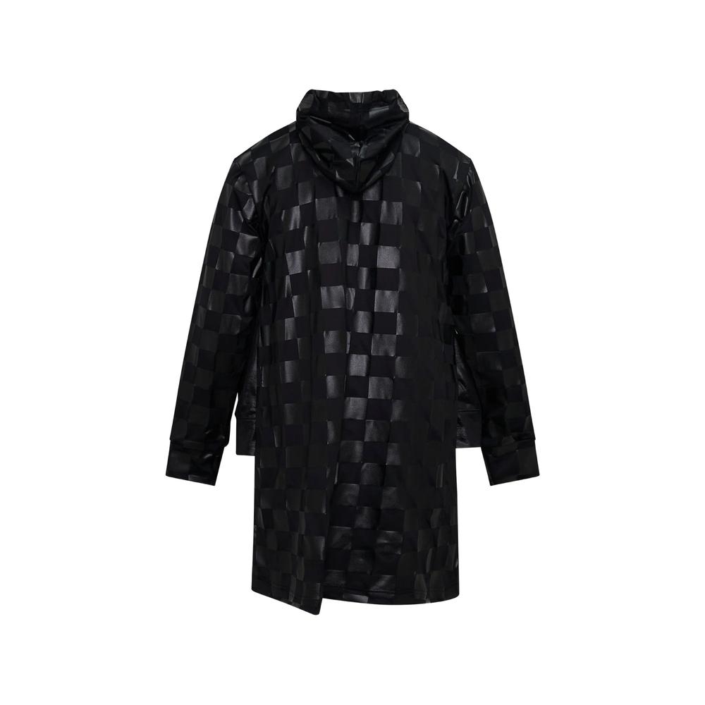 checkerboard-pattern layered-effect hoodie 2