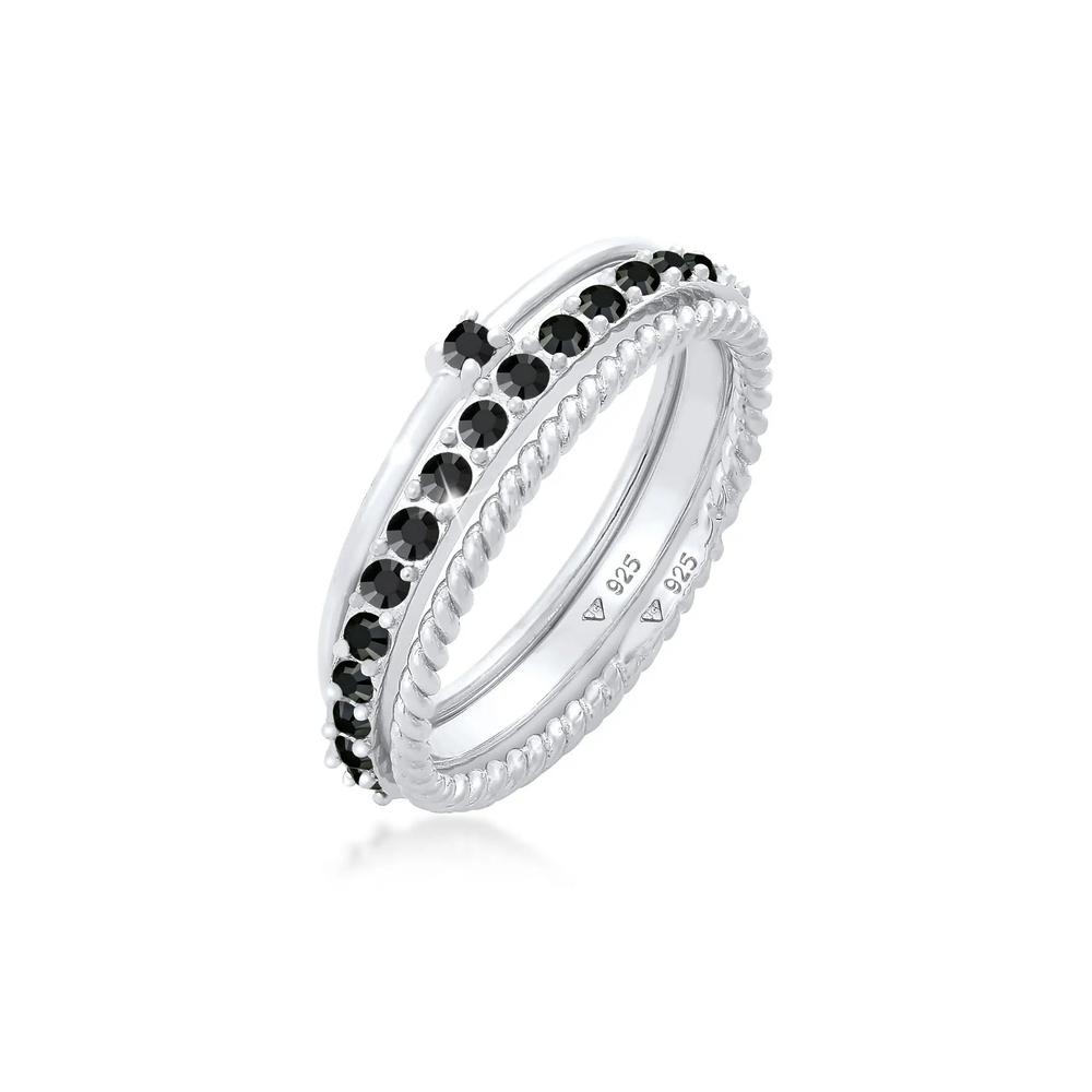 Набор колец для стекинга Basic Blogger с кристаллами Swarovski® 1
