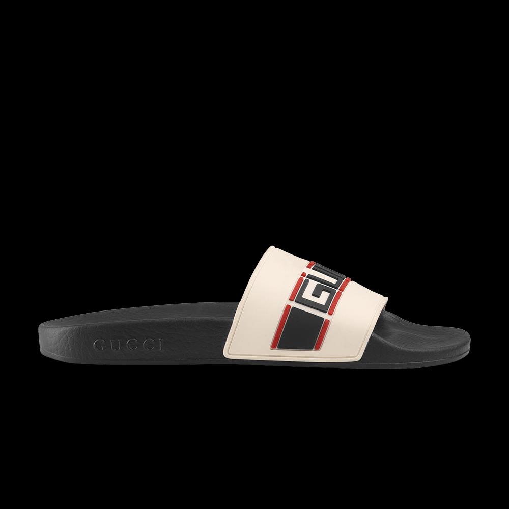 Шлепанцы Gucci Wmns Stripe Rubber Slide 'Ecru' 1