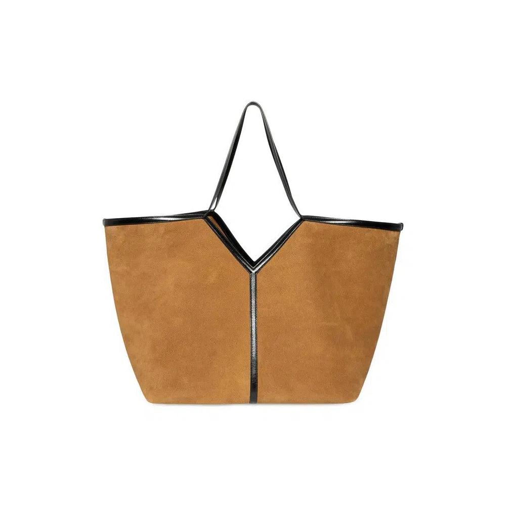 Сумки-тоуты Saint Laurent Slim Tote Suede Leather 'Светлый Рустик Верблюжий/Неро' 1