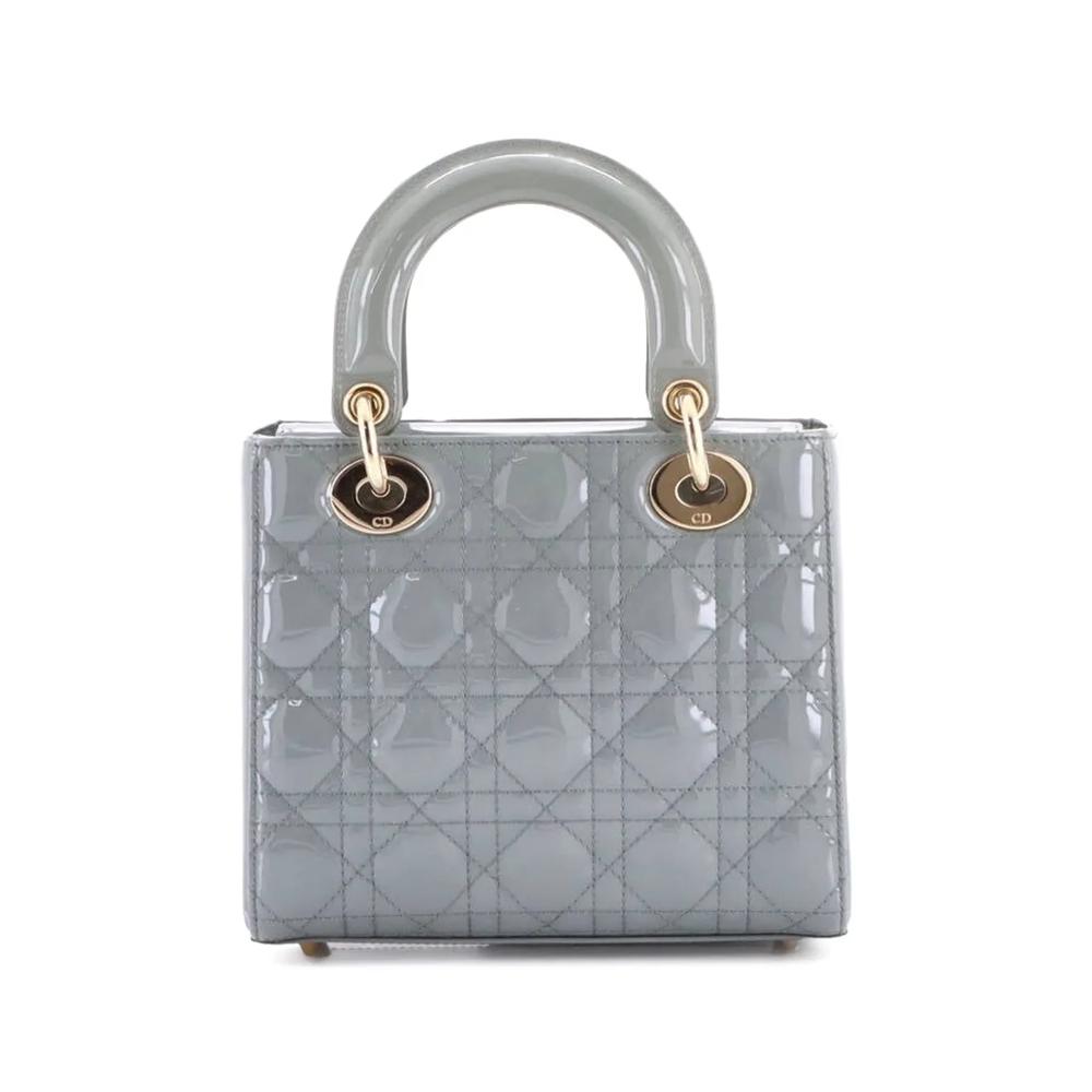 Маленькая сумка-сэтчел Lady Dior Bag Cannage Quilt Patent 2