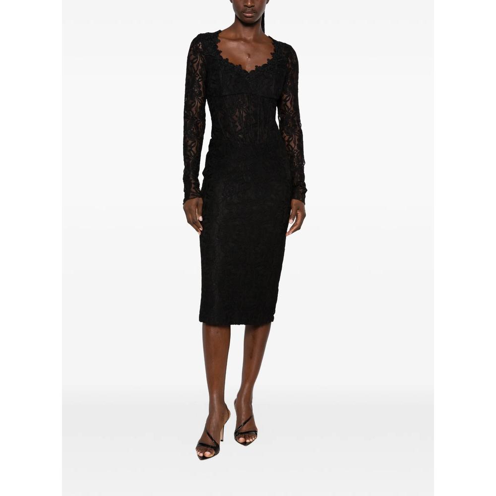 lace-overlay midi dress 2