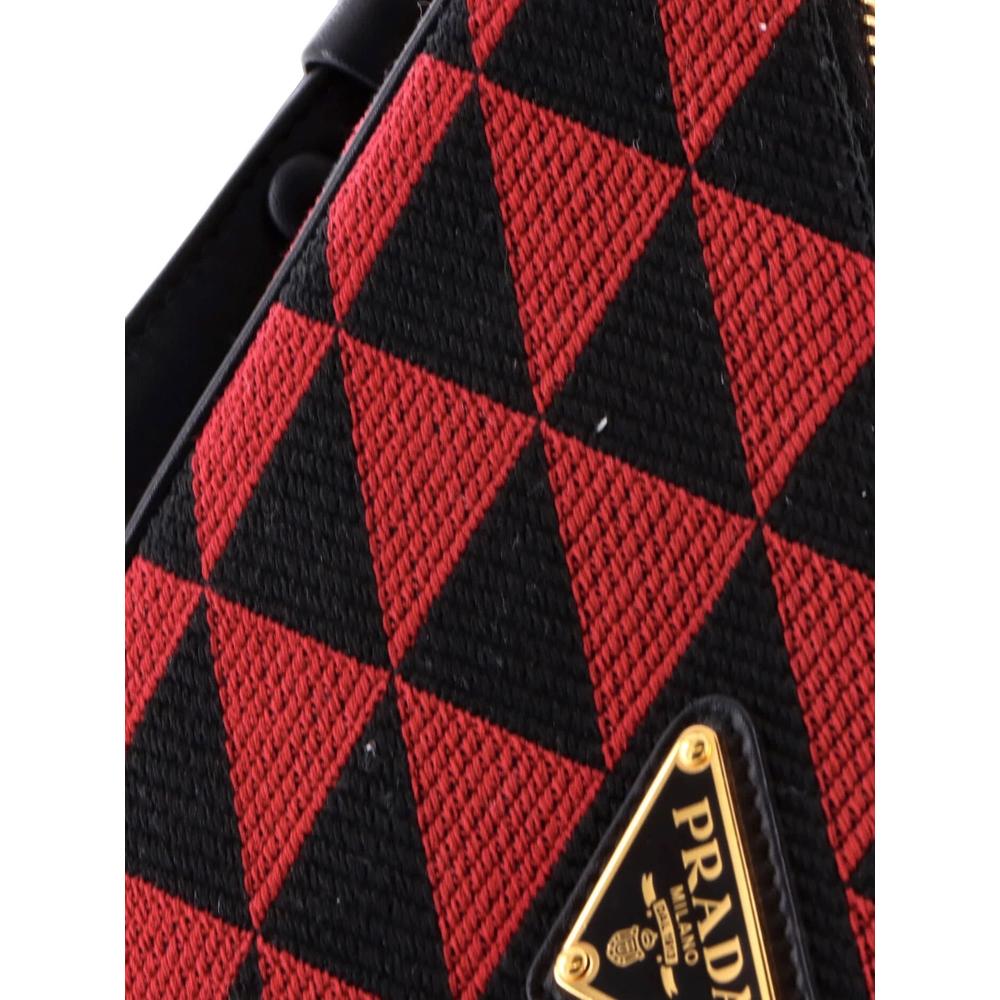 Symbole Triangle Bag Leather and Jacquard Mini shoulder bag 6