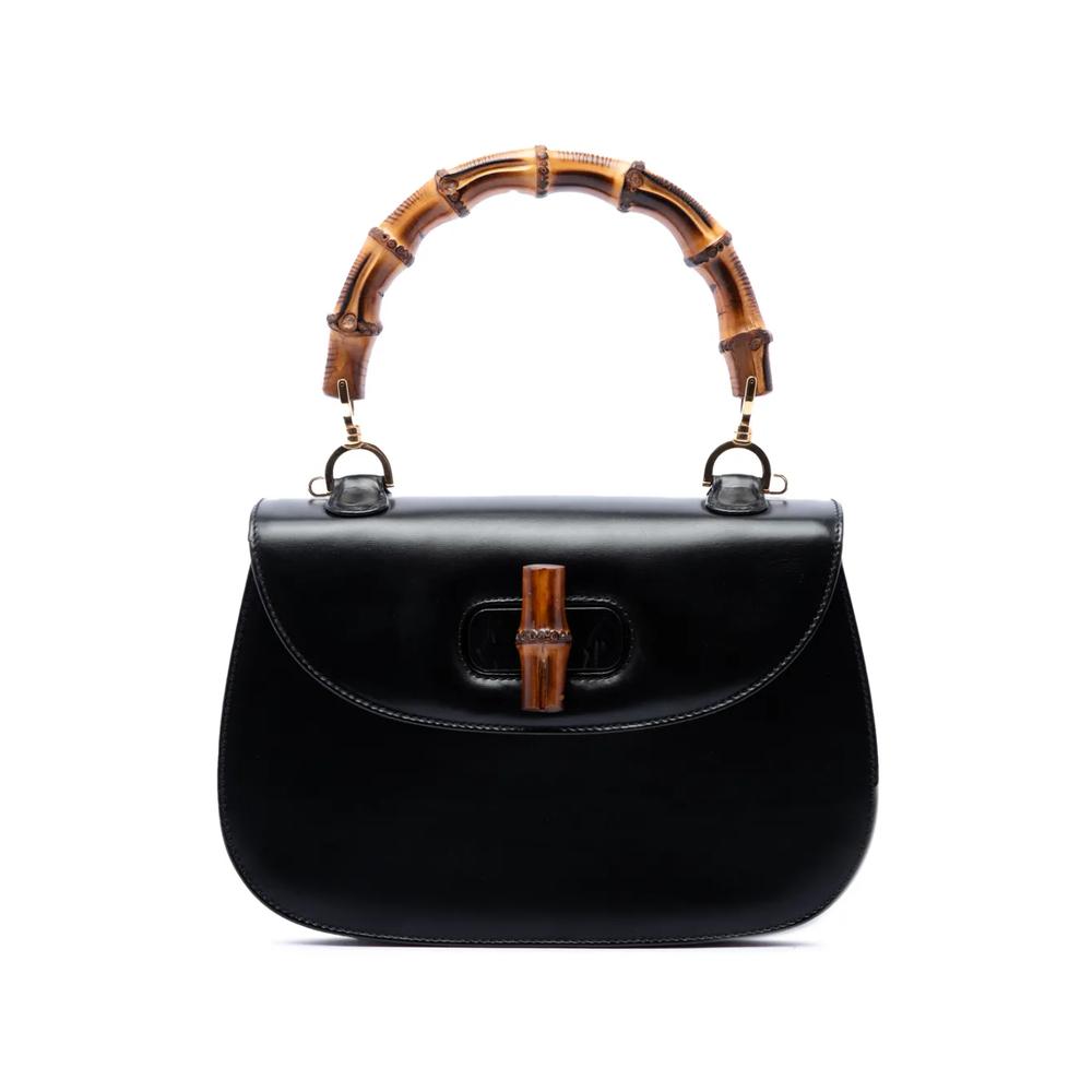 Маленькая сумка-сэтчел Calfskin Bamboo Top Handle (20 век) 1
