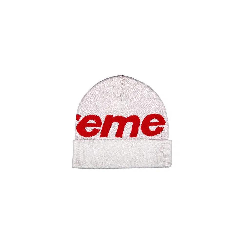 Шапка-бини Supreme Big Logo Beanie 'Белый' 2