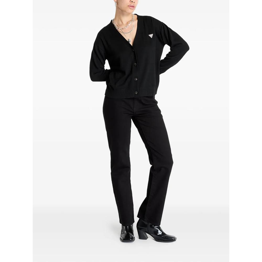 Кардиган с V-образным вырезом и нашивкой-логотипом 2