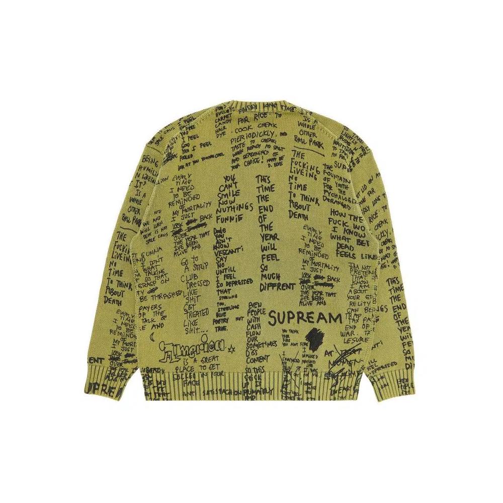 Свитера Supreme Gonz Poems Sweater 'Оливковый' 2