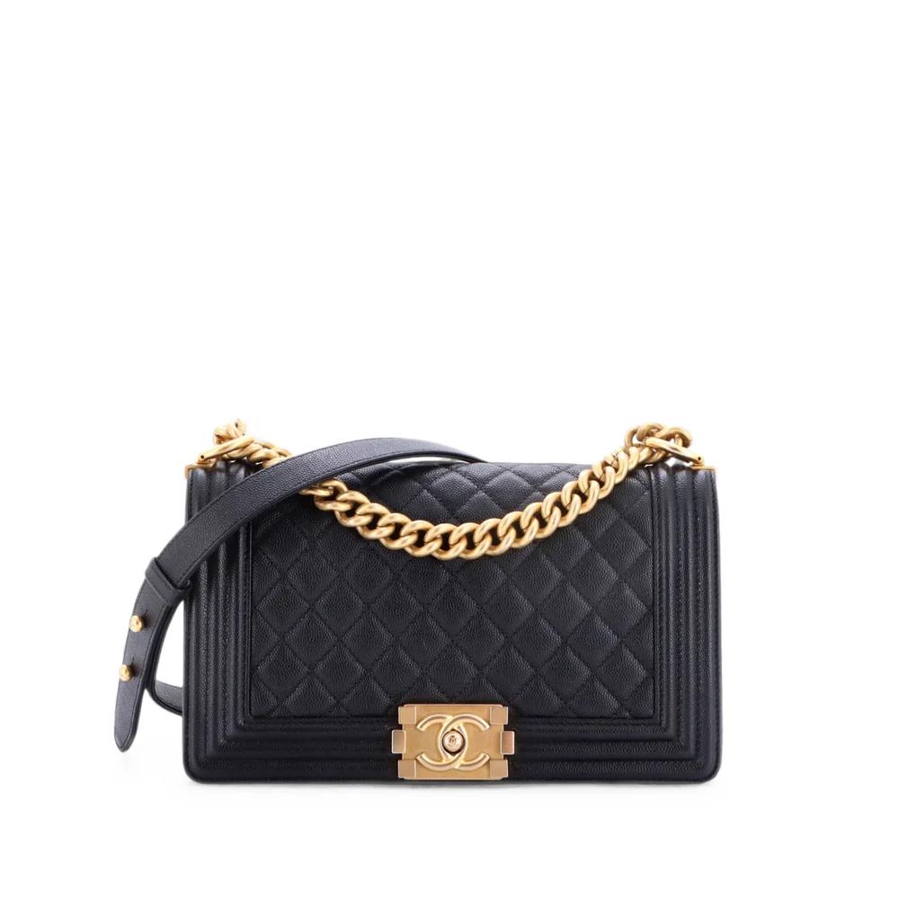 Сумка через плечо Boy Flap Bag Quilted Caviar Old среднего размера 1