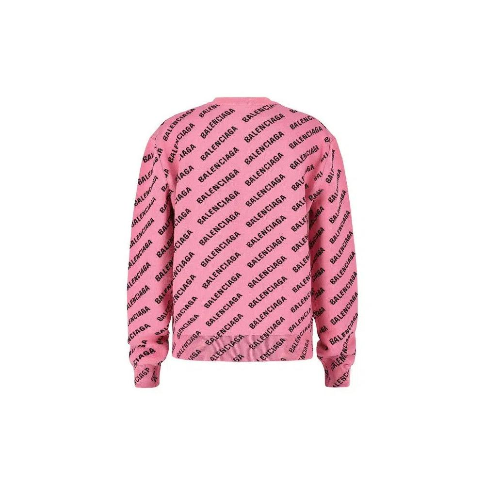 Свитеры Balenciaga Allover Logo Cropped Sweater 'Розовый Черный' 2