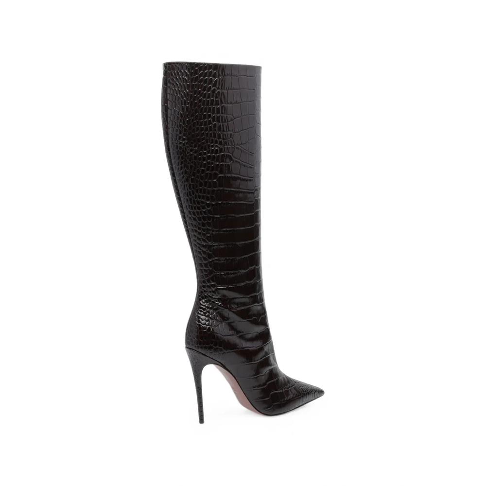 Vera croc-effect stiletto boots 4