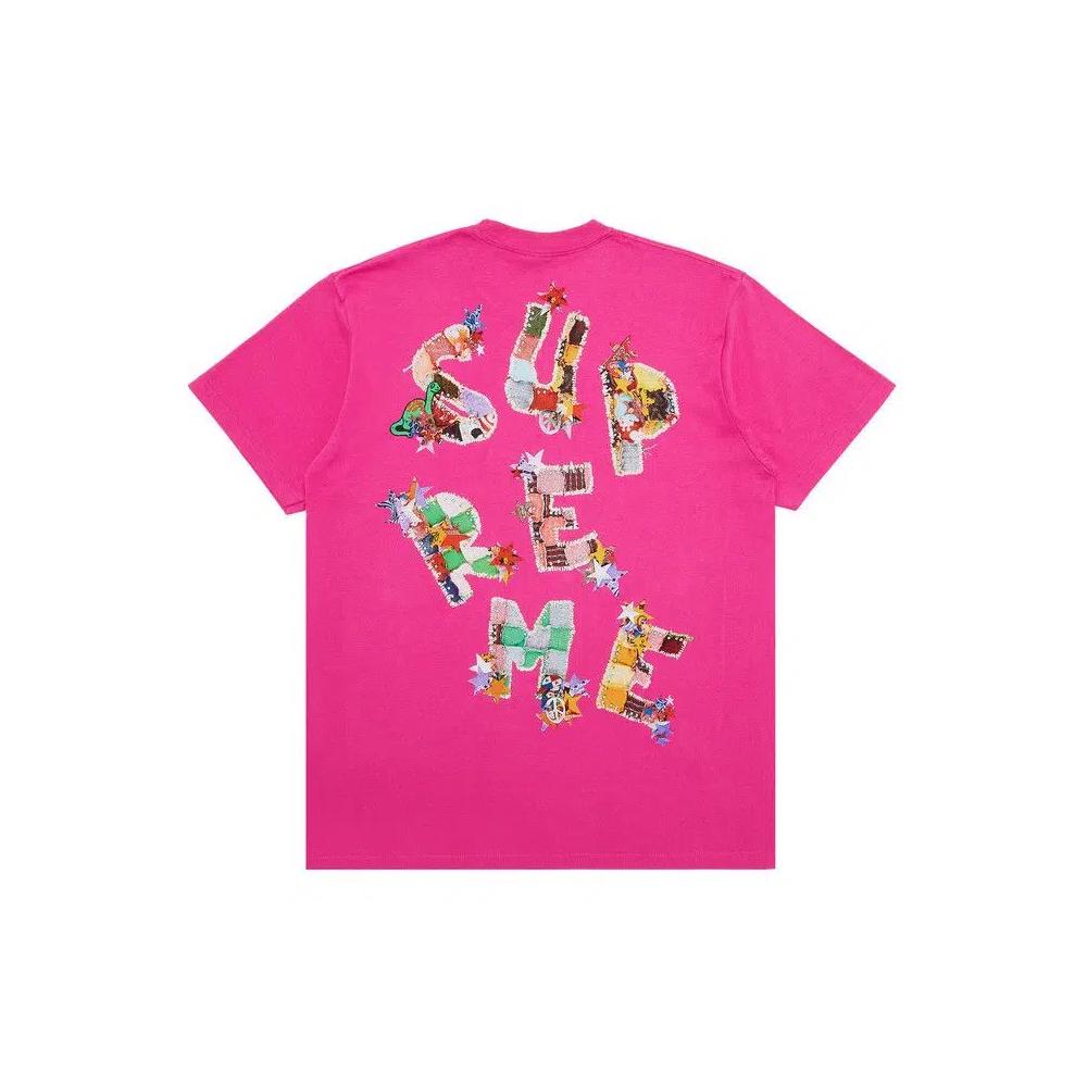 Футболки с коротким рукавом Supreme Patchwork Tee 'Fuchsia' 2