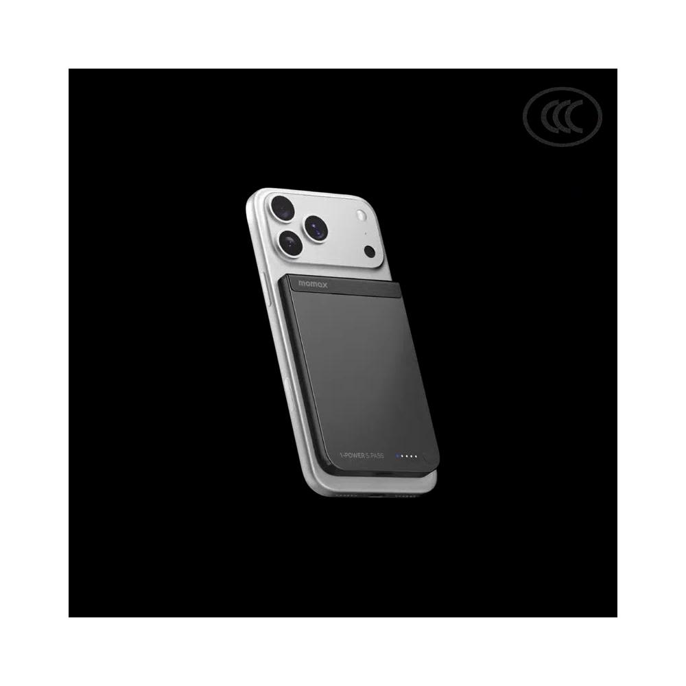 Momax 1-Power S.Pass 5000mAh Qi2 магнитный внешний аккумулятор - черный 1