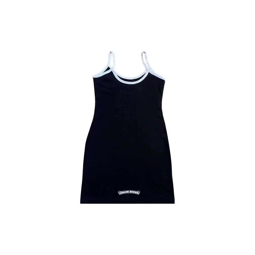 Короткие платья Chrome Hearts Scroll Logo Tank Dress «Black/White» 2