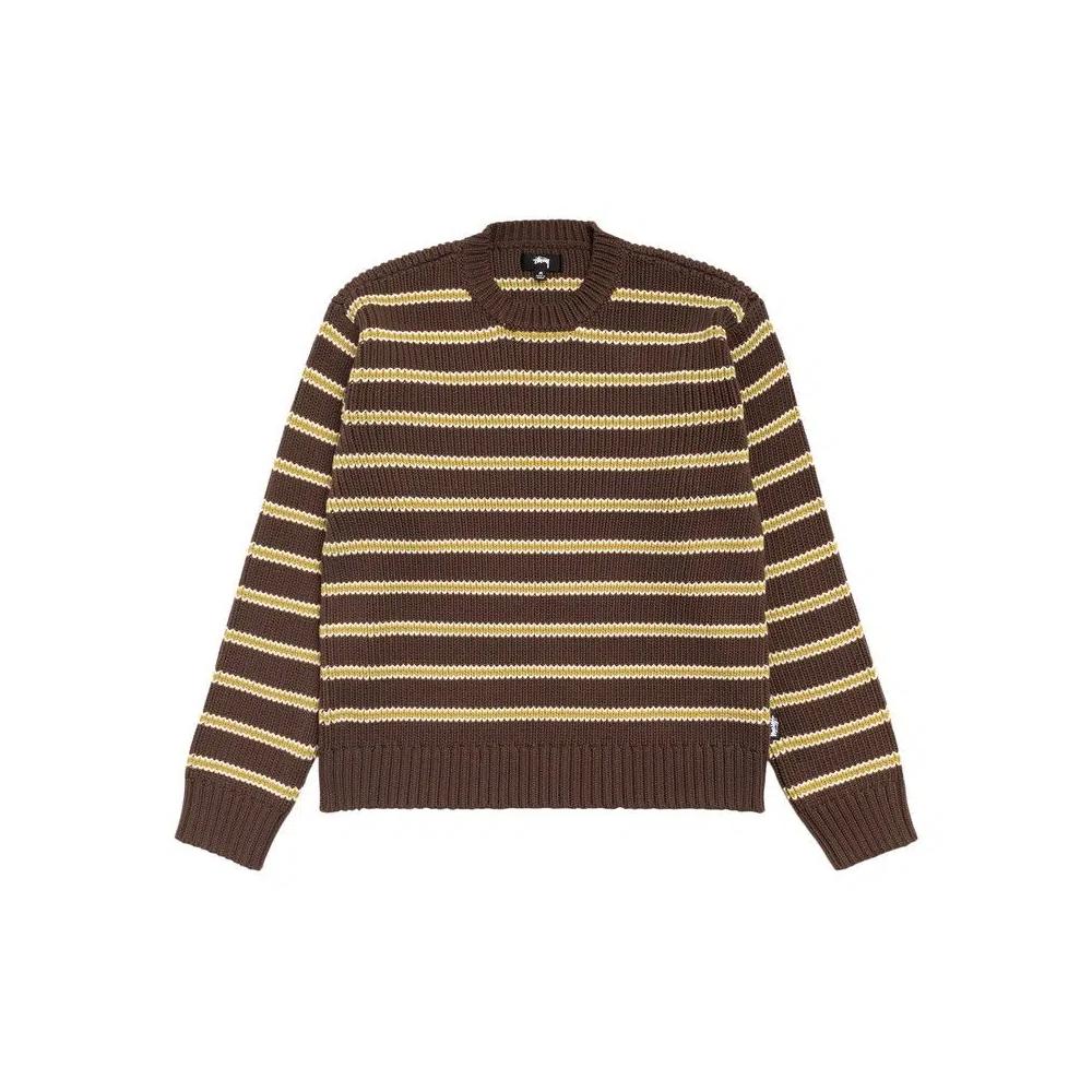 Топы Stussy Stripe Knit Crew 'Лесной' 1