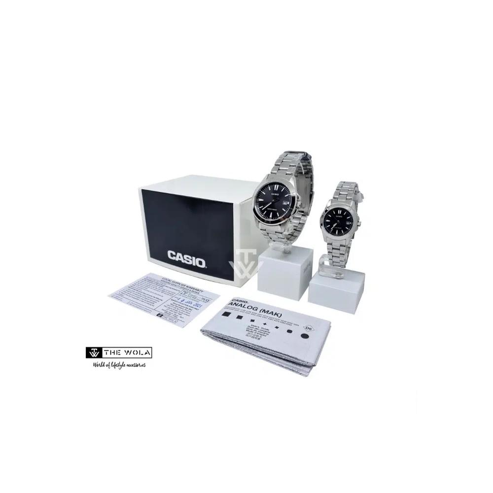 Пара аналоговых часов MTP/LTP-1302D-7A2 серебристый корпус из нержавеющей стали 6