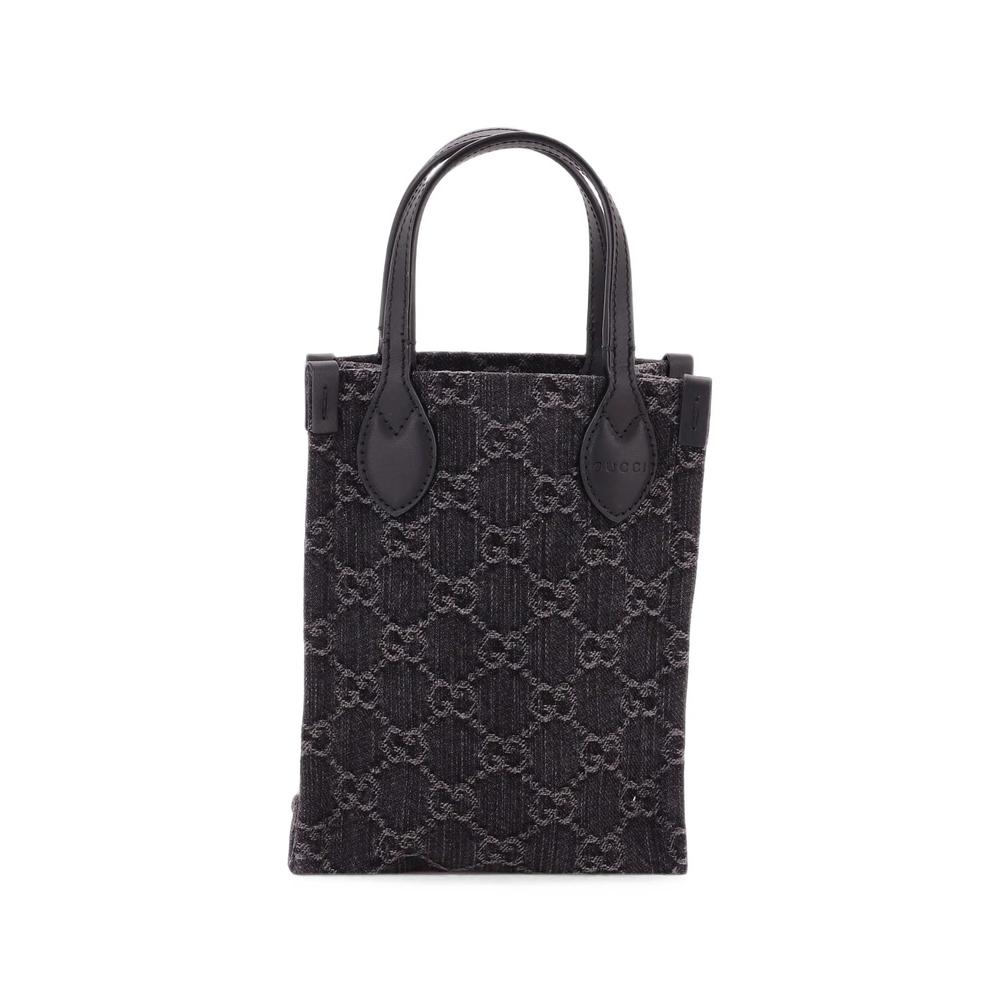 Vertical GG Denim Mini tote bag 2