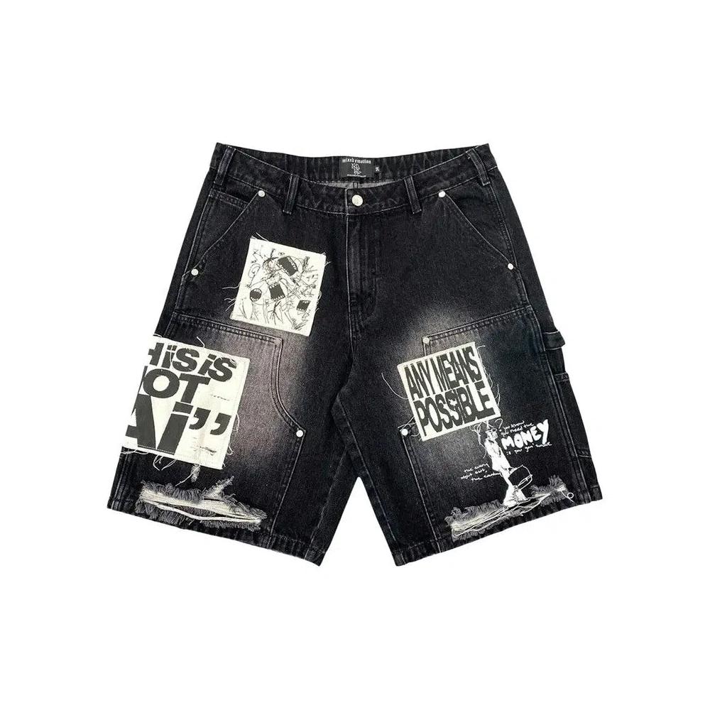 Mixed Emotion Ai Denim Shorts 'Черный' 2