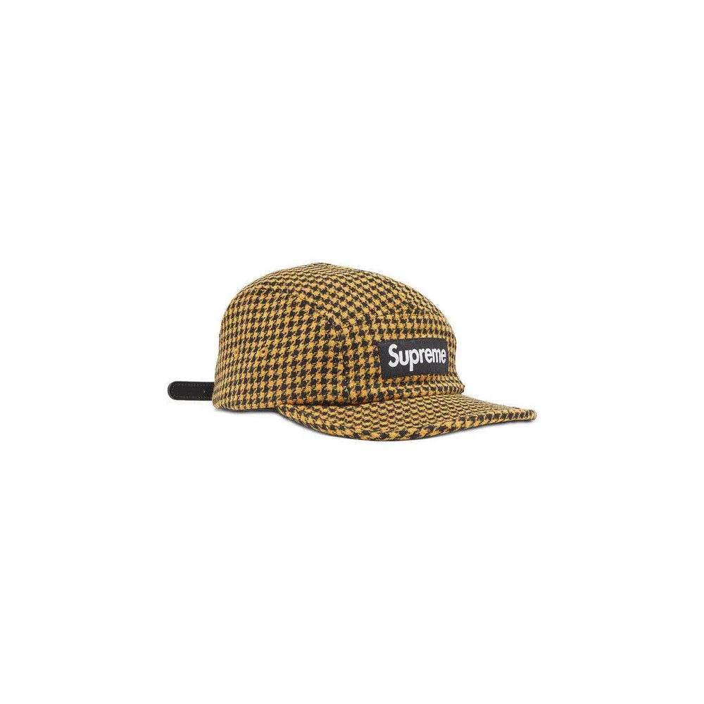 Кепки Supreme Houndstooth Wool Camp Cap 'Yellow' 2