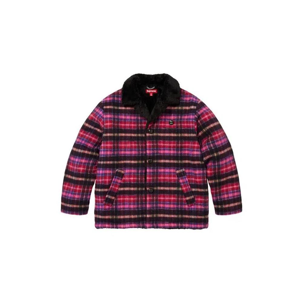 Пальто Supreme Plaid Car Coat 'Pink' 1