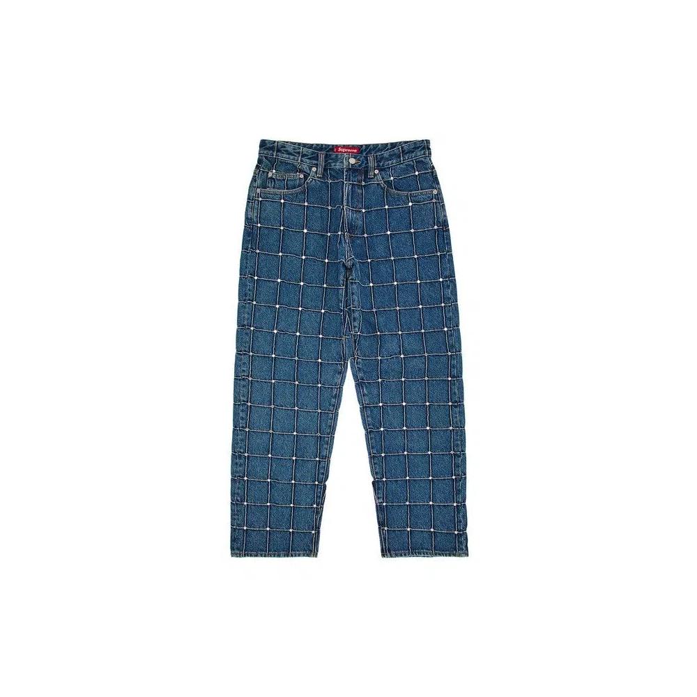 Джинсы Supreme Studded Seam Loose Fit Jean 'Синий' 1