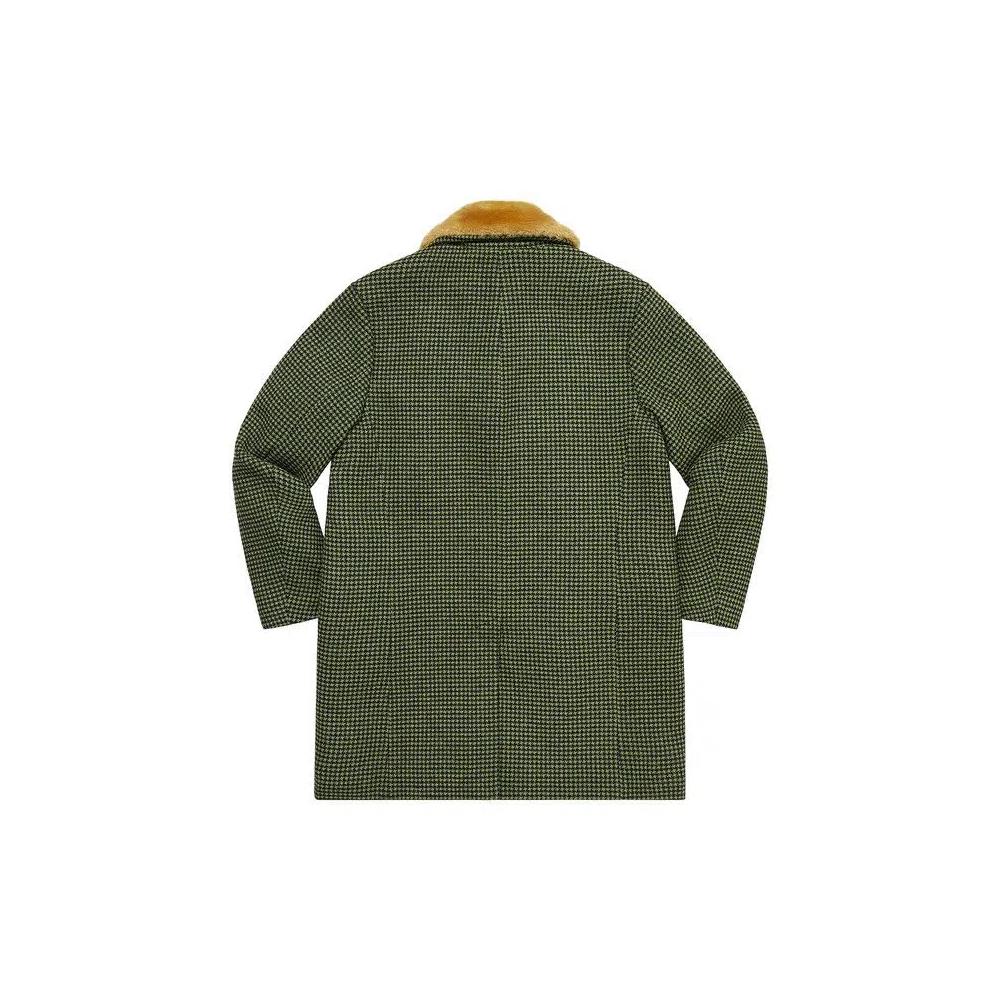 Пальто Supreme Fur Collar Car Coat 'Зеленый Гусиная лапка' 2