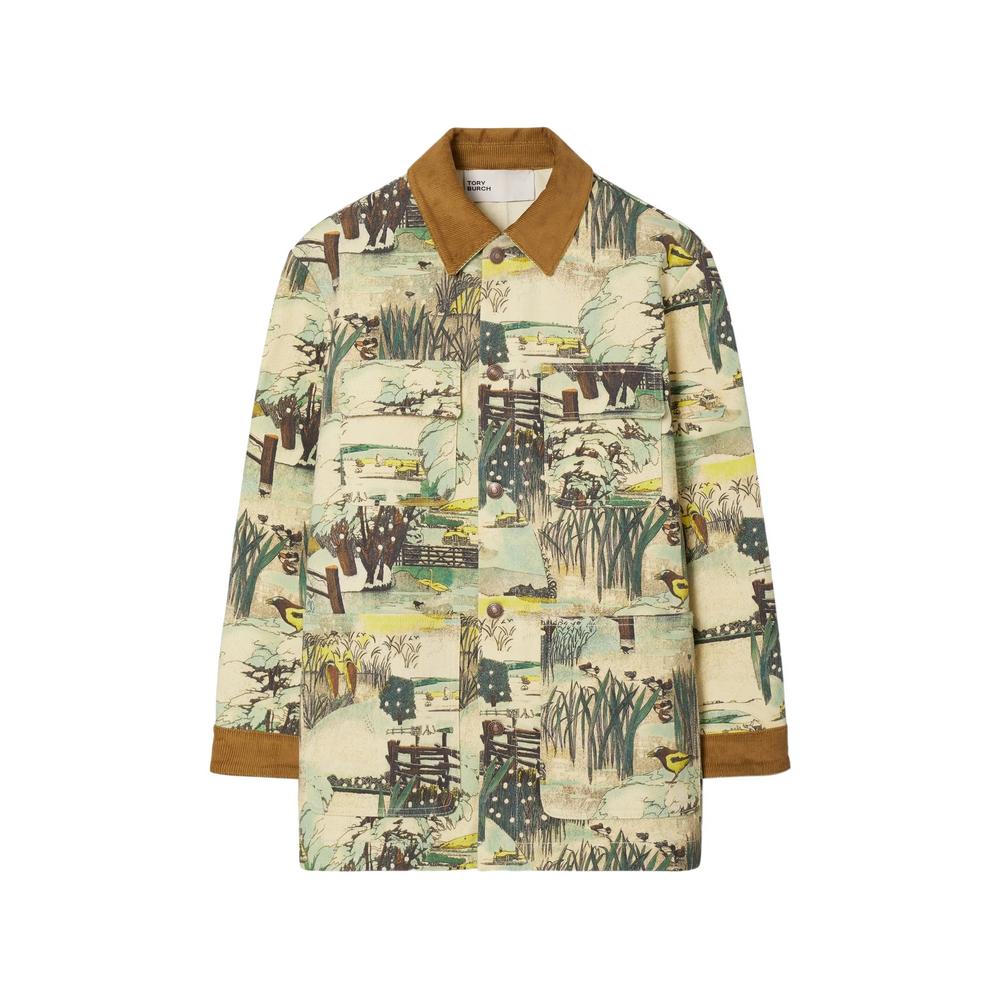 printed denim barn jacket 1