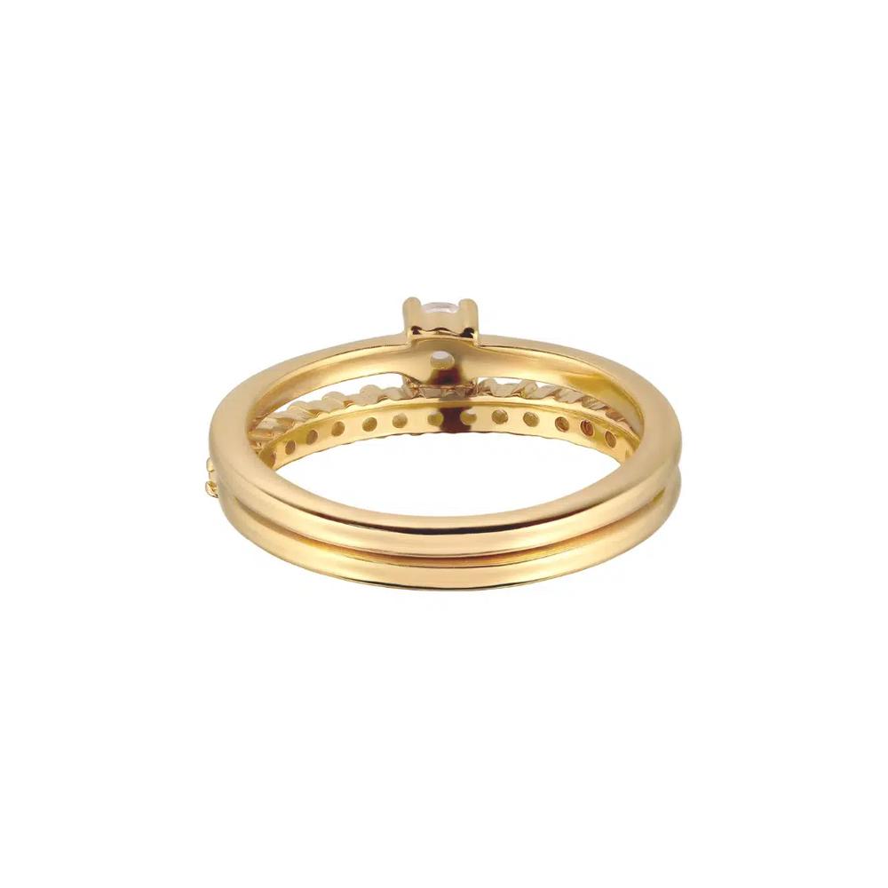 Набор колец с лунным камнем – Gold Vermeil 4