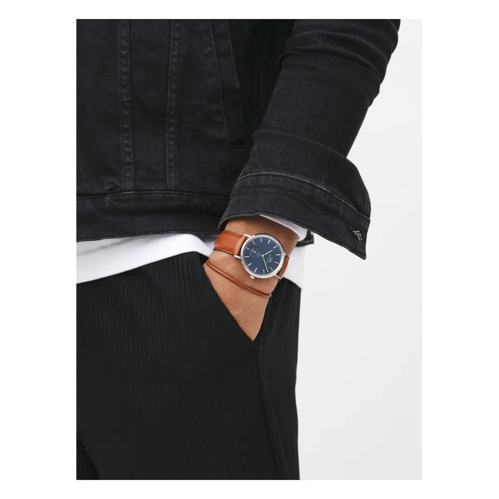 Classic Multi-Eye 40mm St Mawes Arctic Silver Blue Dial - Многоциферблатные часы для мужчин - Часы из нержавеющей стали с кожаным ремешком - Модные часы - DW Official - Authentic 2