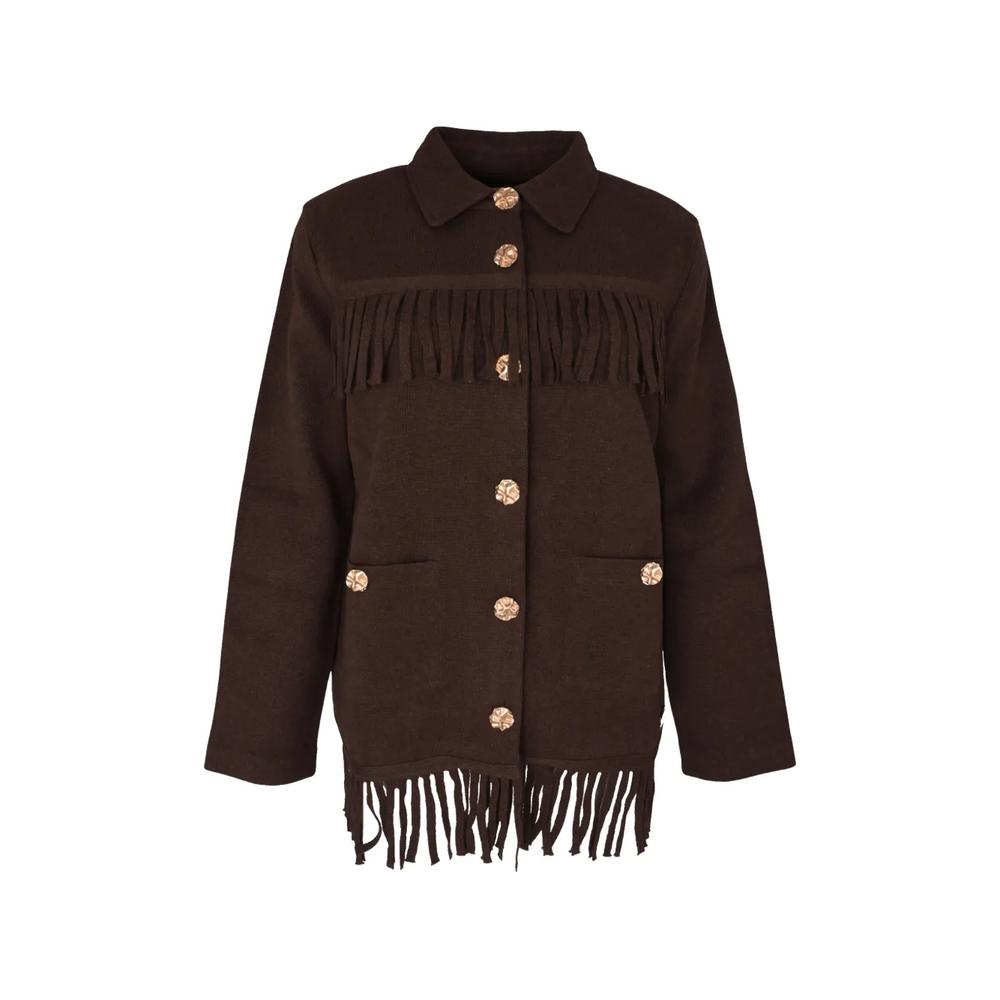 fringe-detail button-up jacket 1