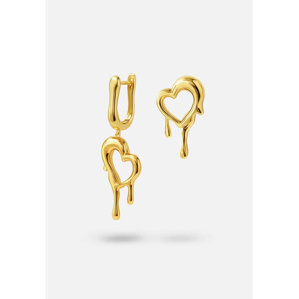 Непарные серьги Drip Iykyk в позолоте 18K 2