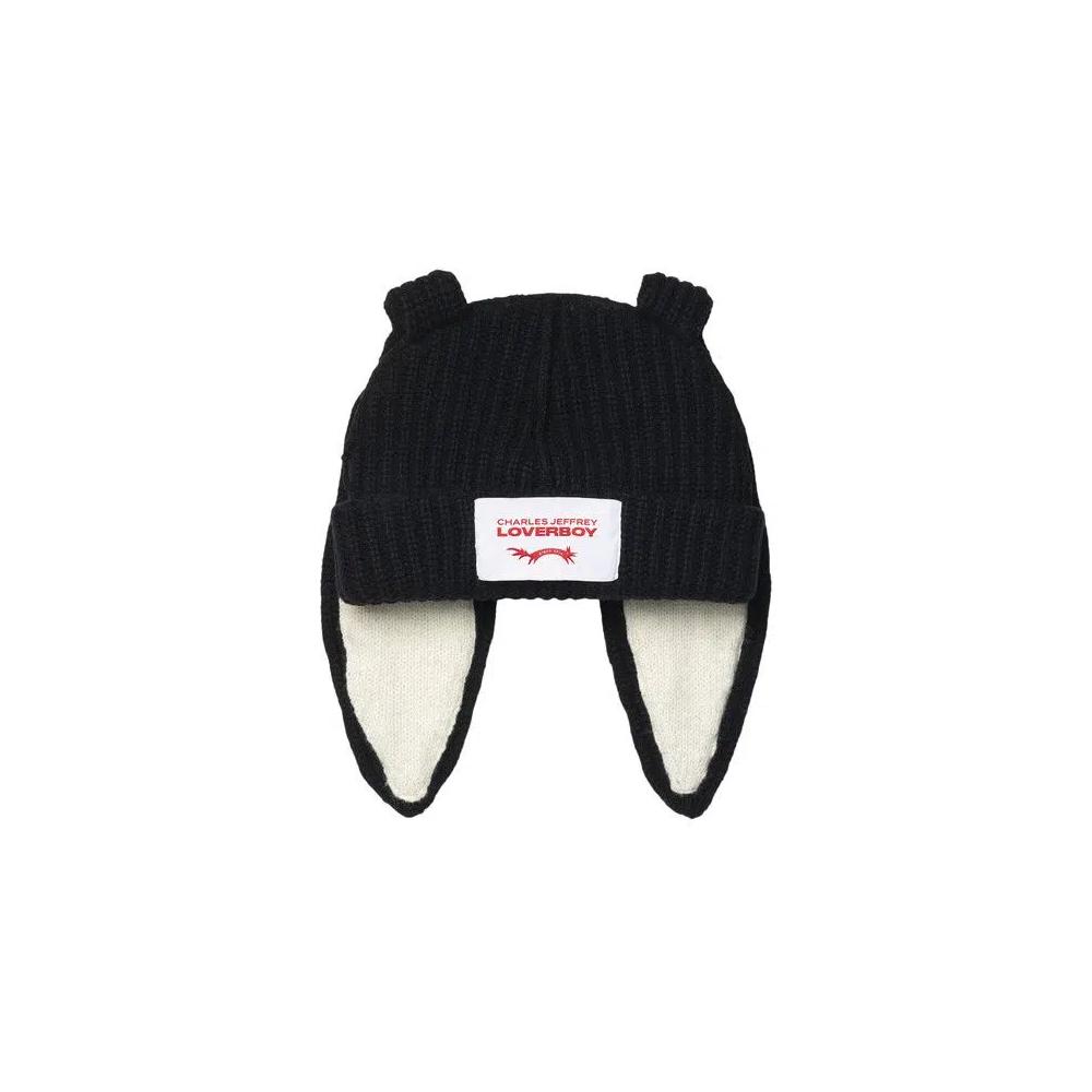 Бини Charles Jeffrey Loverboy Chunky Rabbit Beanie 'Черный/Белый' 1