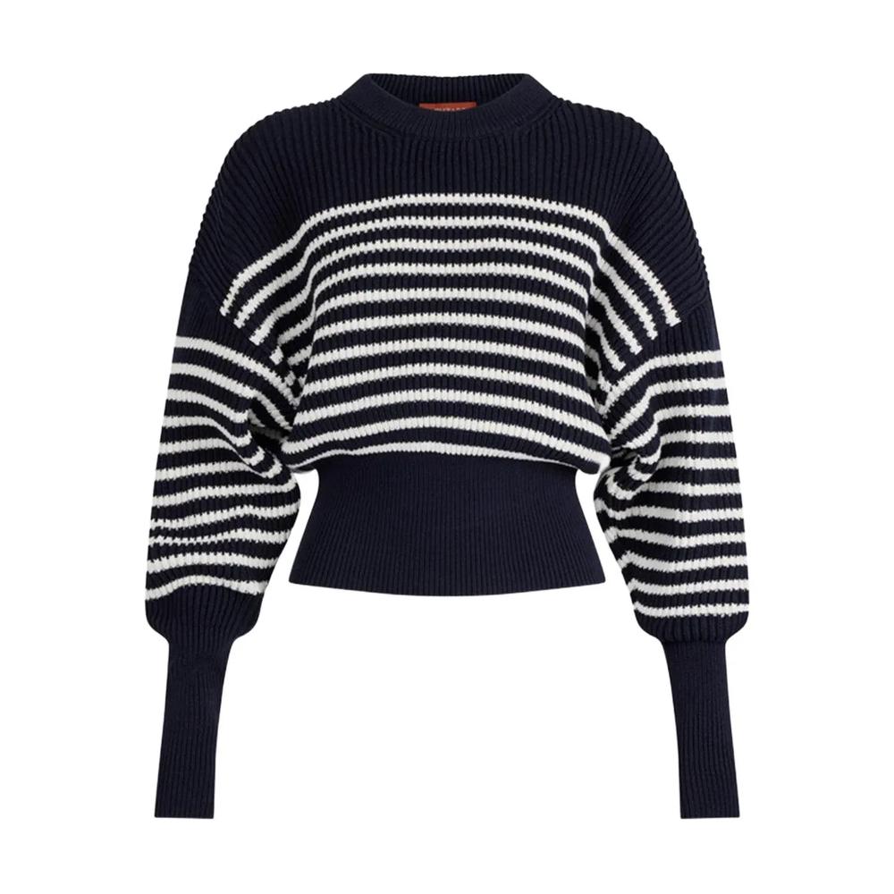 stripe-pattern crew-neck sweater 1