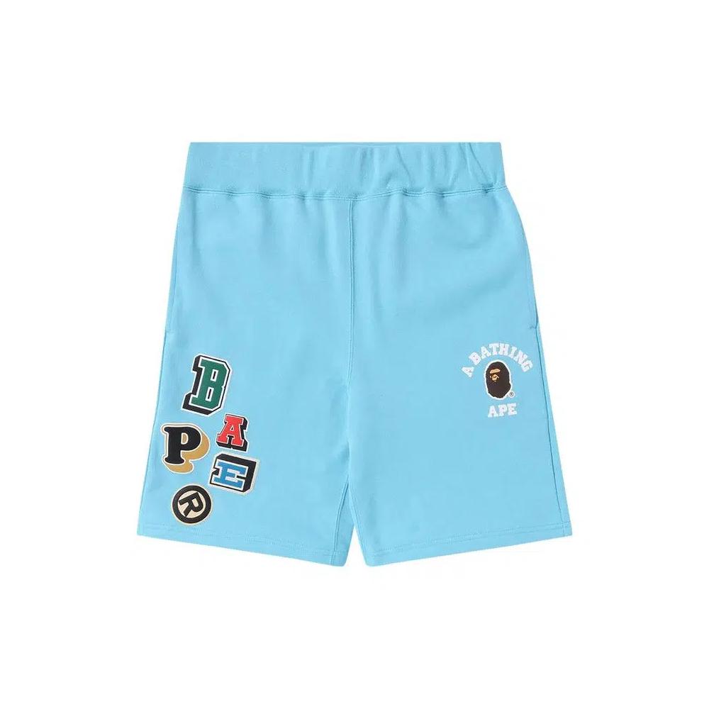 Шорты BAPE Multi Fonts Sweatshorts 'Sax' 1