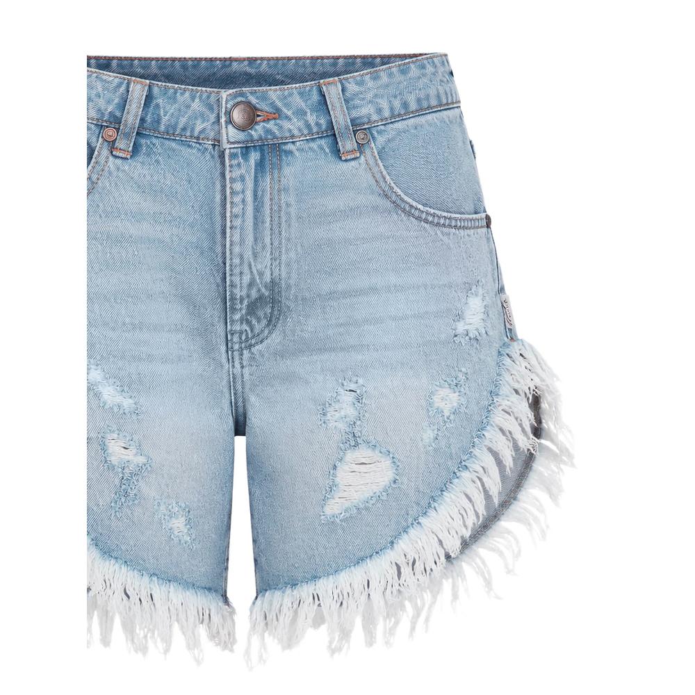 Frankies distressed fringed shorts 2