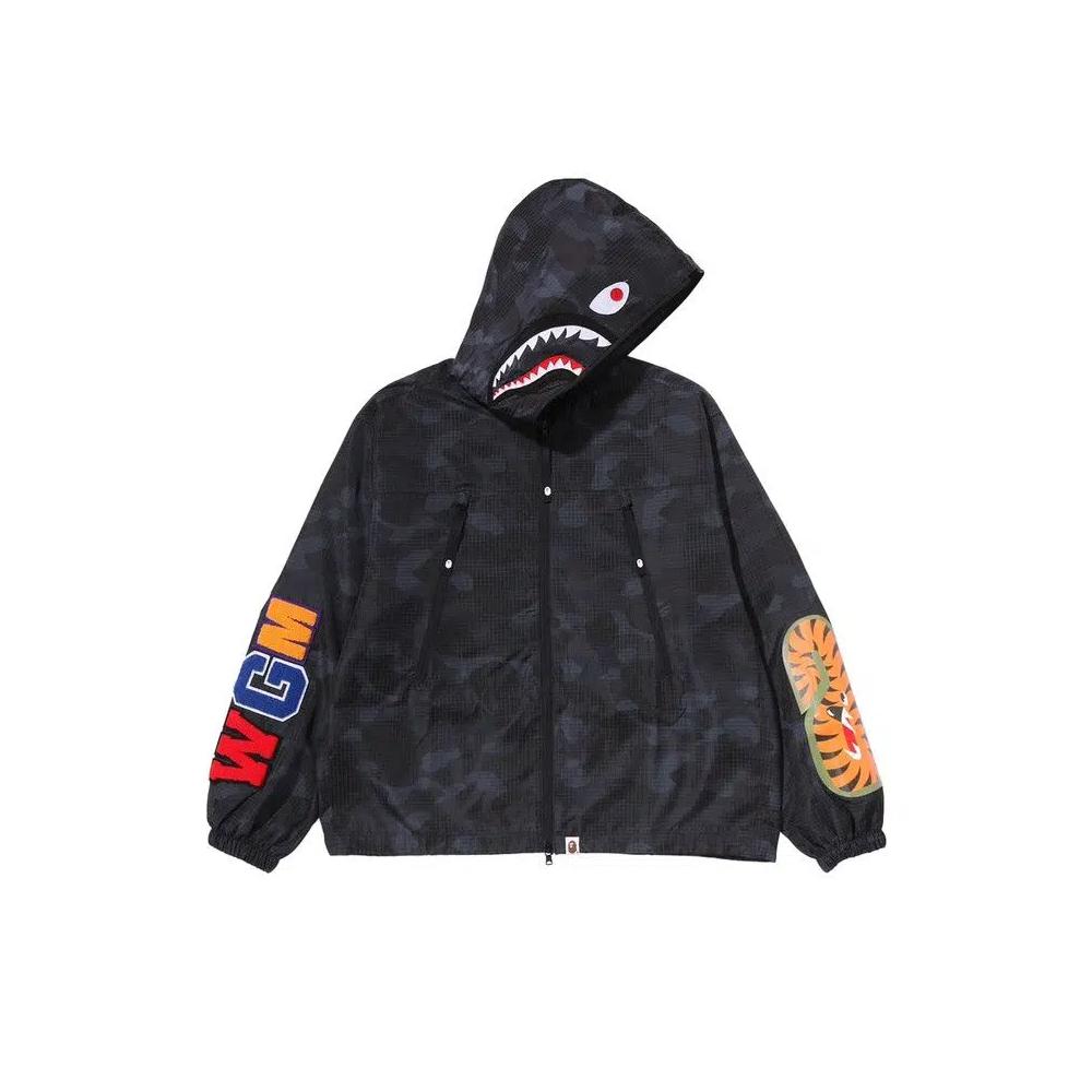 Зип-апы BAPE Color Camo Reflective Ripstop Shark Full Zip Jacket «Black» 1