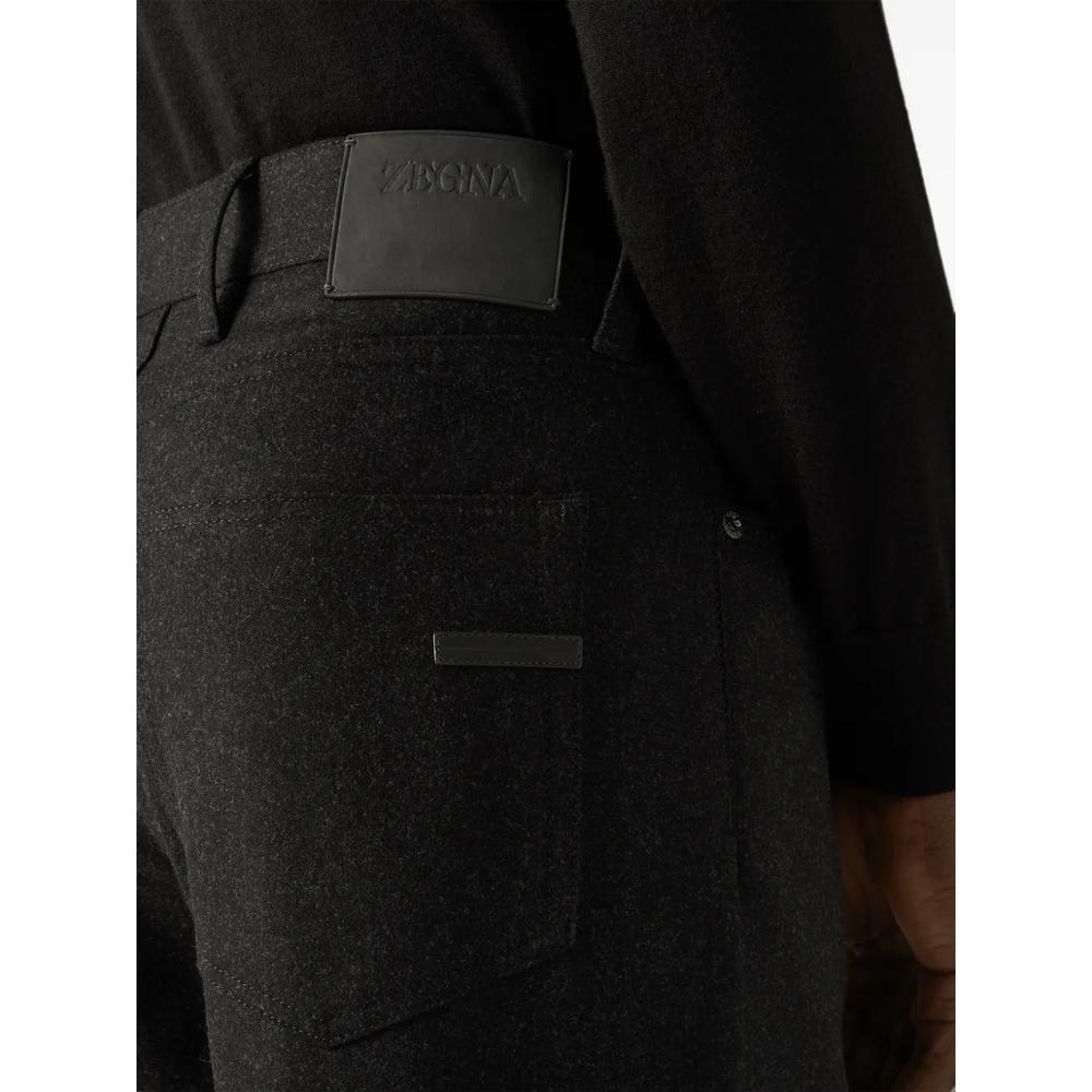 dark grey wool and cashmere Roccia pants 5