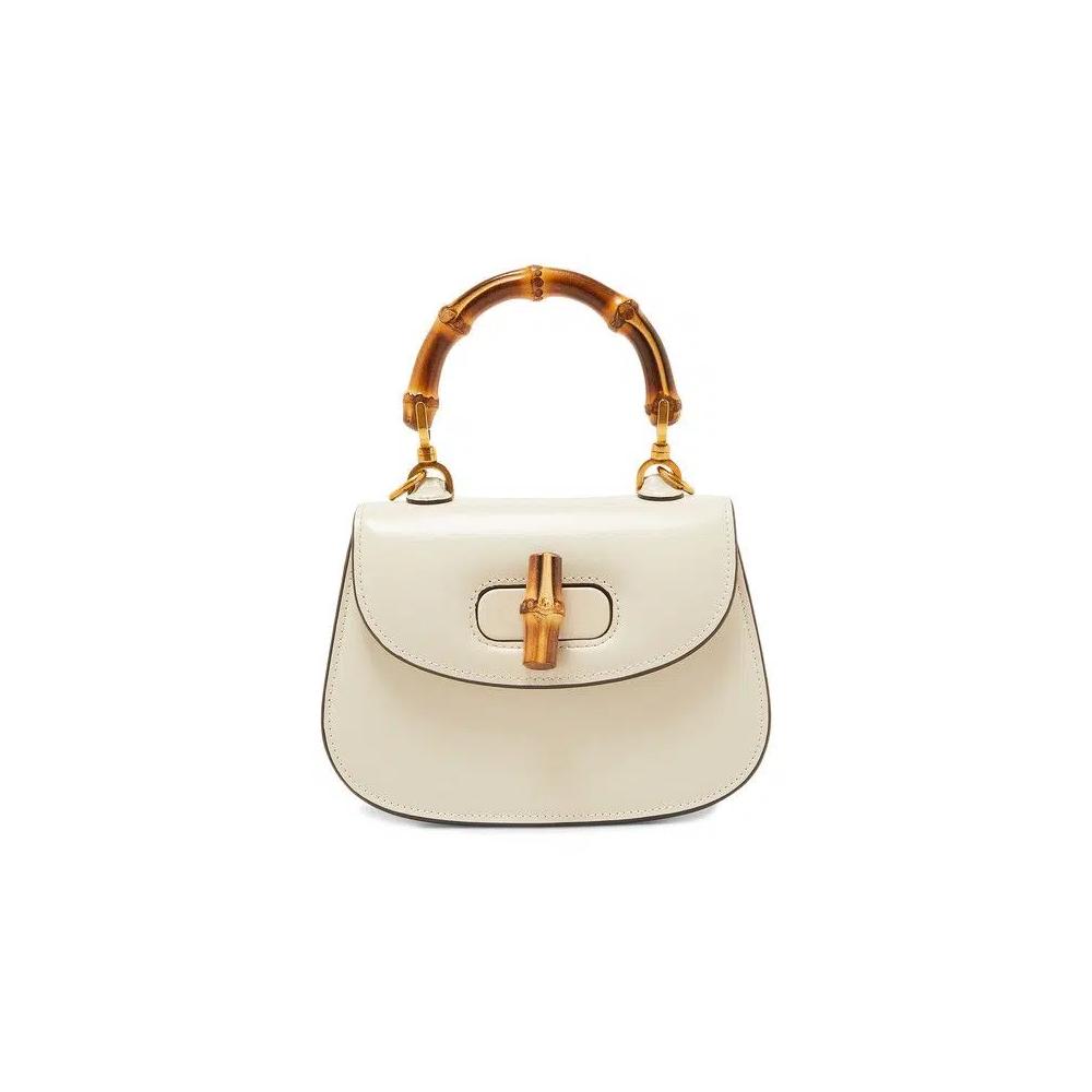 Сумки Top Handles Gucci Bamboo 1947 Mini Top Handle Bag «White» 1