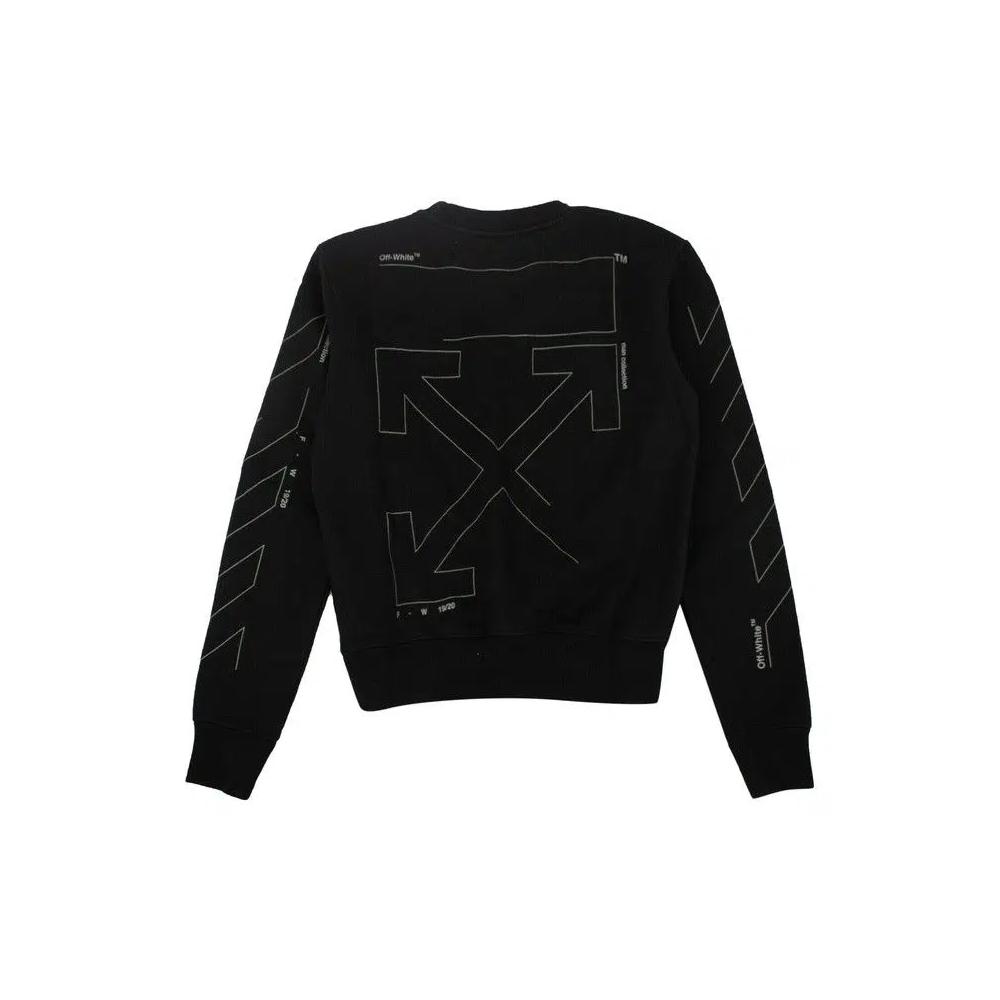 Свитер Off-White Diag Unfinished Slim Crewneck 'Черный / Серебристый' 2