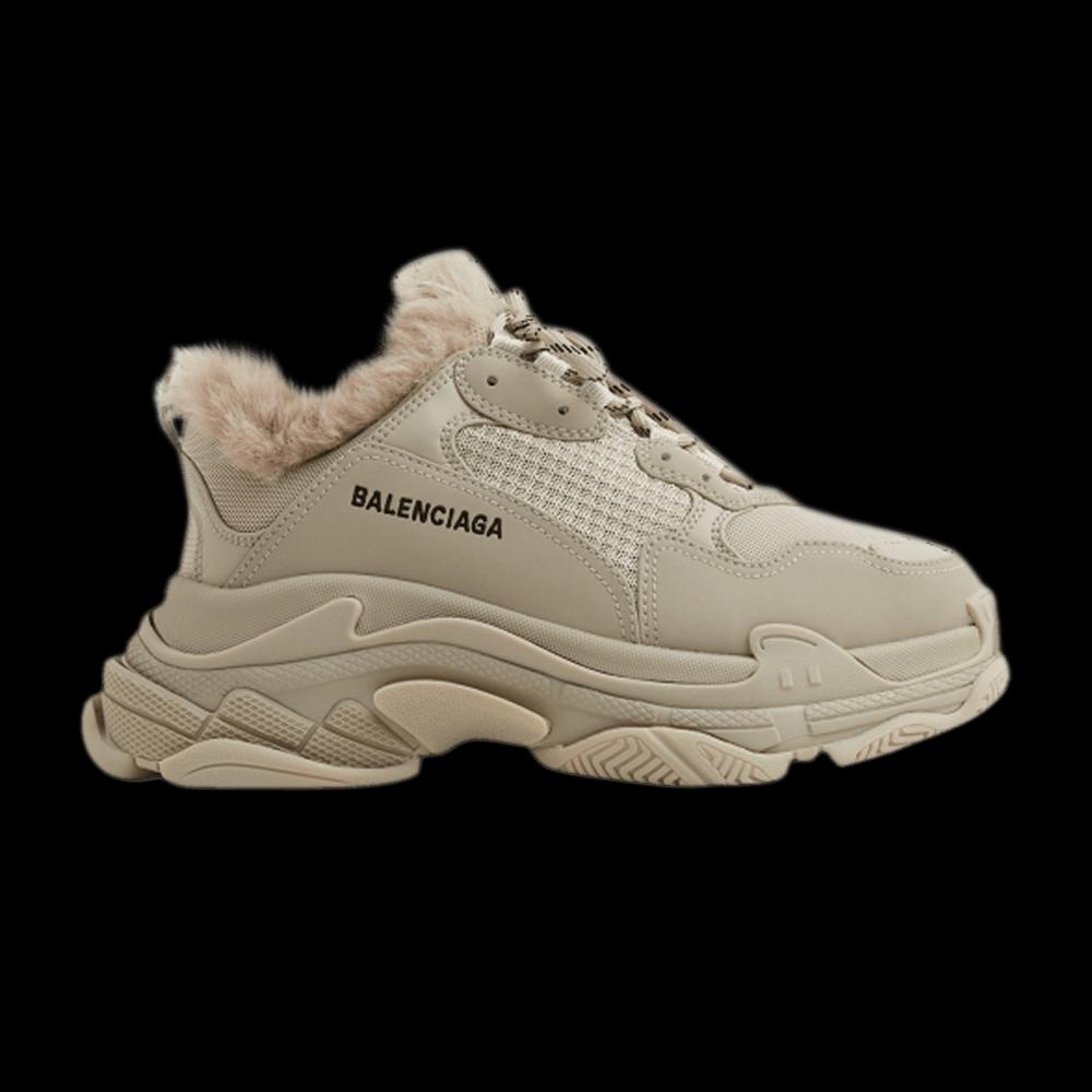 Кроссовки Balenciaga Wmns Triple S Sneaker 'Fake Fur - Beige' 1