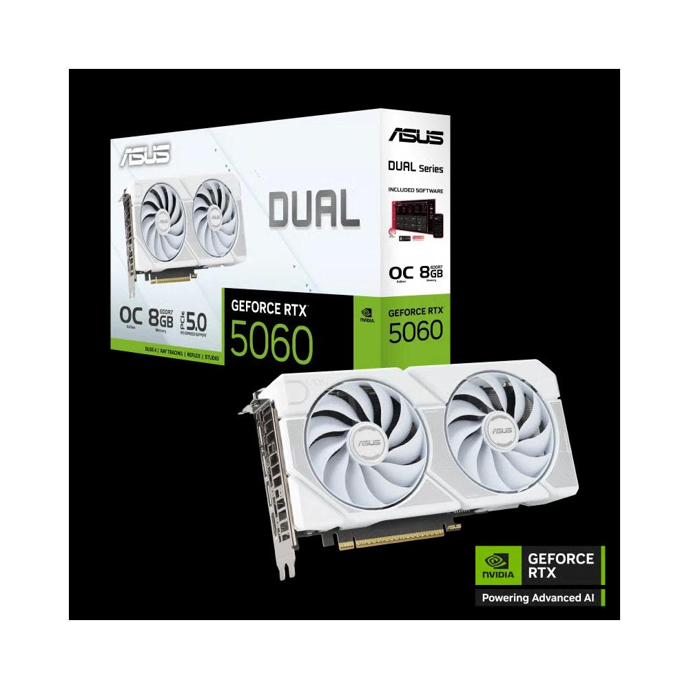 ASUS Dual GeForce RTX 5060 OC WHITE 8GB видеокарта 1