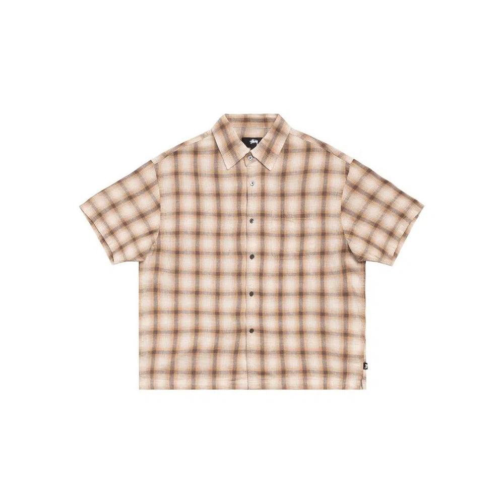 Фланелевая рубашка Stussy Liam Short-Sleeve Plaid Shirt 'Brown' 1