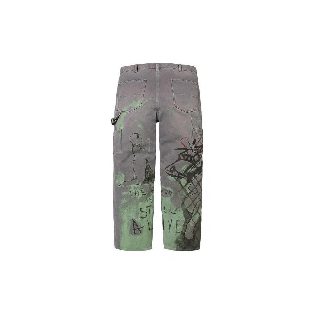 Брюки Supreme x Rita Ackermann Double Knee Painter Pant 'Grey' 2