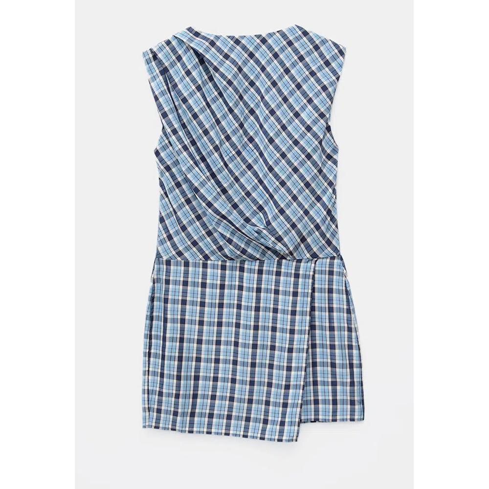 Плиссированное жаккардовое мини-платье 8