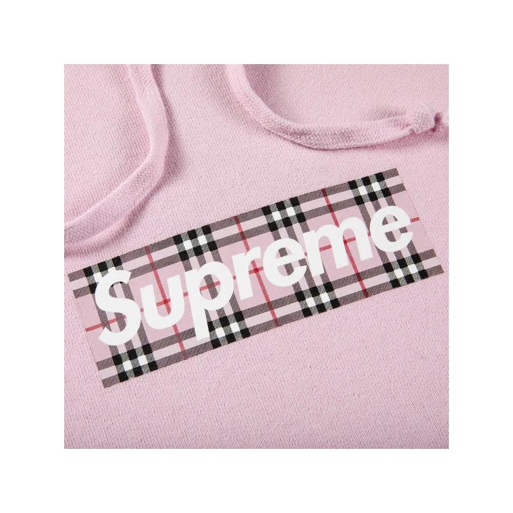 Худи Supreme x Burberry Box Logo Hooded Sweatshirt «Light Pink» 2